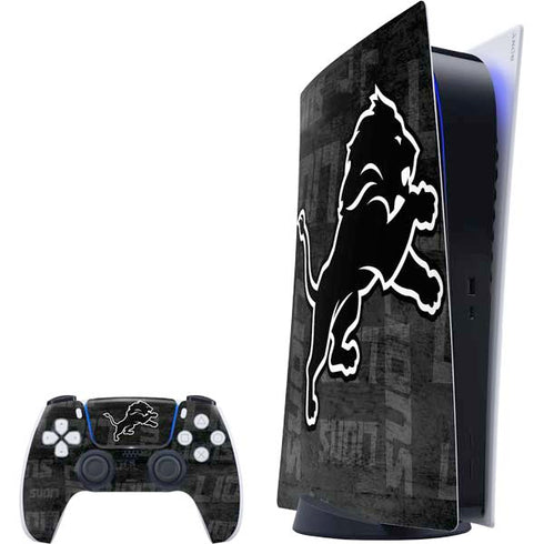 NFL Detroit Lions Black & White PlayStation PS5 Skins