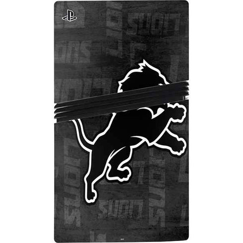 NFL Detroit Lions Black & White PS5 Pro Console Skin