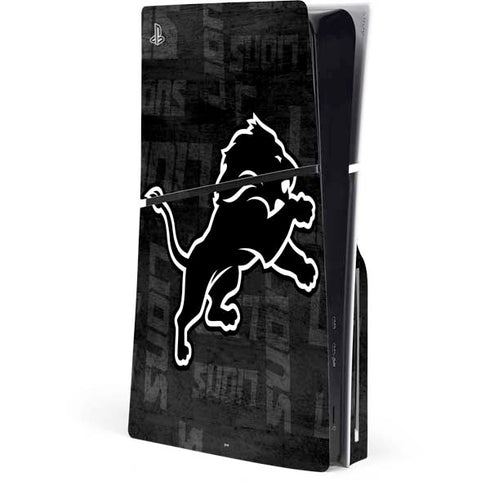 NFL Detroit Lions Black & White PlayStation PS5 Skins