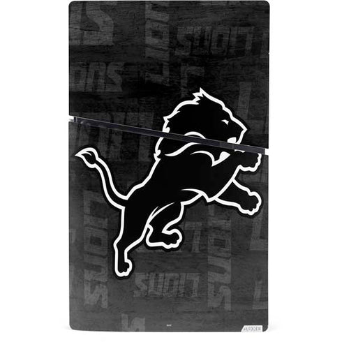 NFL Detroit Lions Black & White PS5 Slim Digital Edition Console Skin