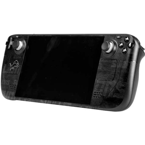 NFL Detroit Lions Black & White Steam Deck Handheld Gaming Computer OLED Skin