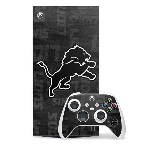 NFL Detroit Lions Black & White Xbox Series X Skins