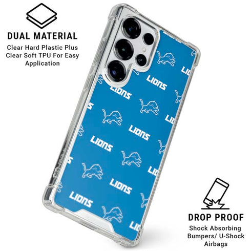 NFL Detroit Lions Blitz Series Galaxy S25 Ultra Clear Case