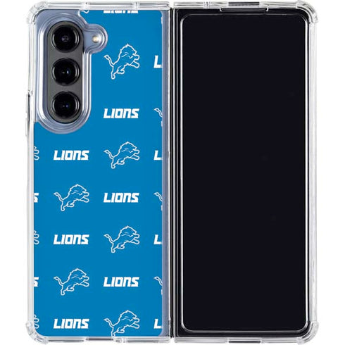 NFL Detroit Lions Blitz Series Galaxy Z Fold5 5G Clear Case