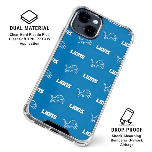NFL Detroit Lions Blitz Series iPhone 15 Clear Case