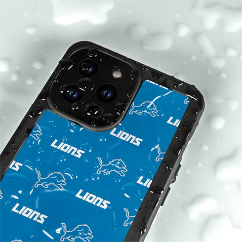 NFL Detroit Lions Blitz Series iPhone 15 Pro Waterproof Case