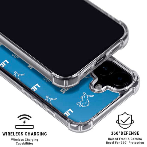 NFL Detroit Lions Blitz Series iPhone 16 Plus Clear Case