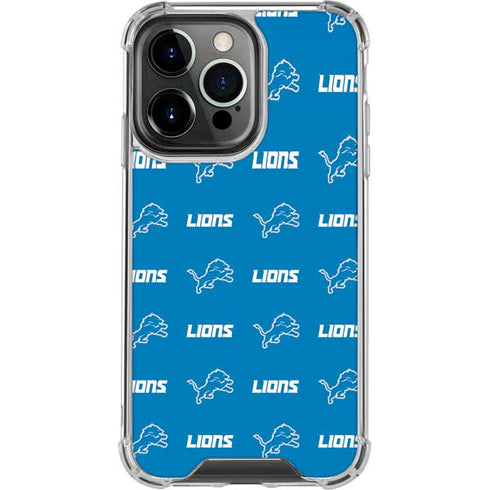 NFL Detroit Lions Blitz Series iPhone 16 Pro Clear Case