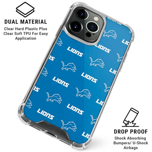 NFL Detroit Lions Blitz Series iPhone 16 Pro Clear Case