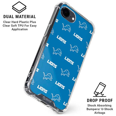 NFL Detroit Lions Blitz Series iPhone 16e Clear Case