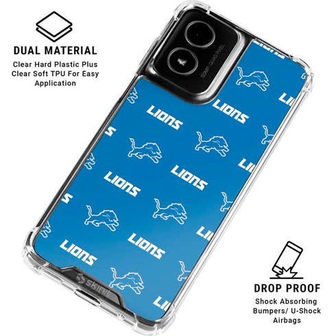 NFL Detroit Lions Blitz Series Moto G Power 5G (2024) Clear Case