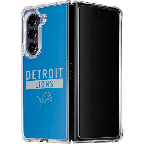 NFL Detroit Lions Blue Performance Series Galaxy Z Fold5 5G Clear Case