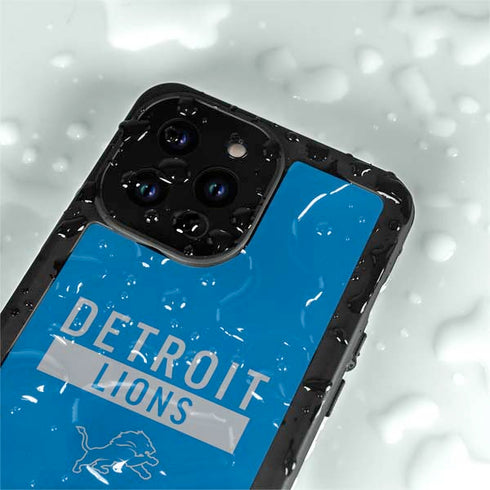 NFL Detroit Lions Blue Performance Series iPhone 15 Pro Waterproof Case