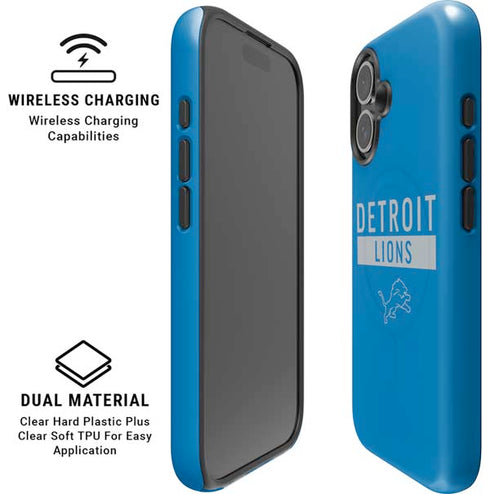 NFL Detroit Lions Blue Performance Series iPhone 16 Magsafe Impact Case