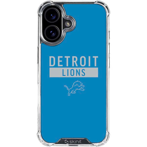 NFL Detroit Lions Blue Performance Series iPhone 16 Plus Clear Case