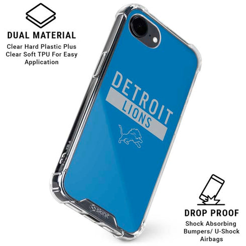 NFL Detroit Lions Blue Performance Series iPhone 16e Clear Case