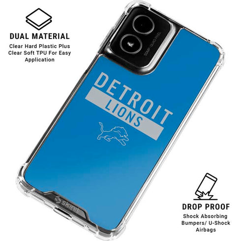 NFL Detroit Lions Blue Performance Series Moto G Power 5G (2024) Clear Case