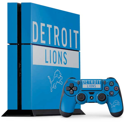 NFL Detroit Lions Blue Performance Series PS4 Console and Controller Bundle Skin
