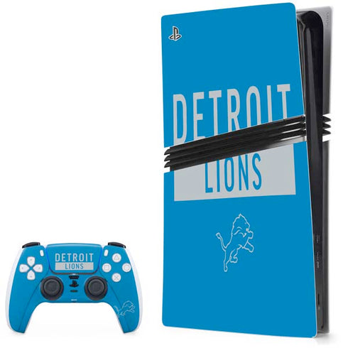 NFL Detroit Lions Blue Performance Series PS5 Pro Bundle Skin