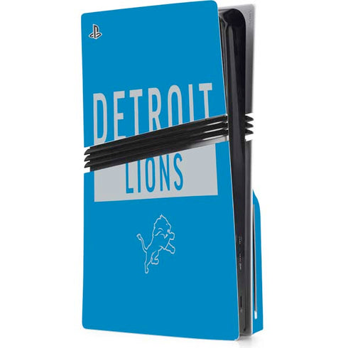 NFL Detroit Lions Blue Performance Series PS5 Pro Disk Console Skin