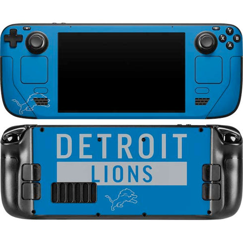 NFL Detroit Lions Blue Performance Series Steam Deck Handheld Gaming Computer OLED Skin