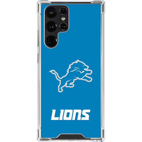 NFL Detroit Lions Distressed Galaxy S23 Ultra Clear Case