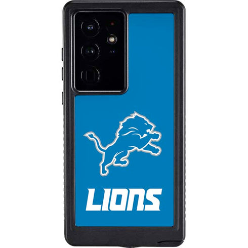 NFL Detroit Lions Distressed Galaxy S24 Ultra Waterproof Case