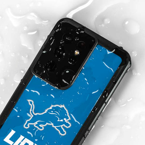 NFL Detroit Lions Distressed Galaxy S24 Ultra Waterproof Case