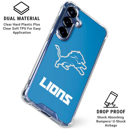 NFL Detroit Lions Distressed Galaxy S25 Clear Case