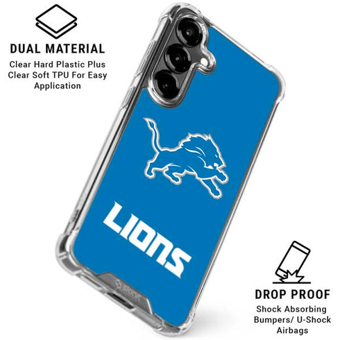 NFL Detroit Lions Distressed Galaxy S26 Clear Case
