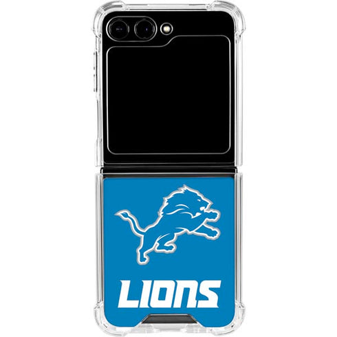 NFL Detroit Lions Distressed Galaxy Z Flip6 Clear Case