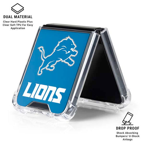 NFL Detroit Lions Distressed Galaxy Z Flip6 Clear Case