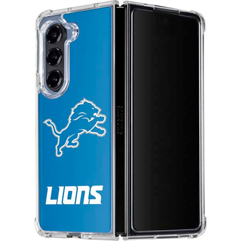 NFL Detroit Lions Distressed Galaxy Z Fold5 5G Clear Case