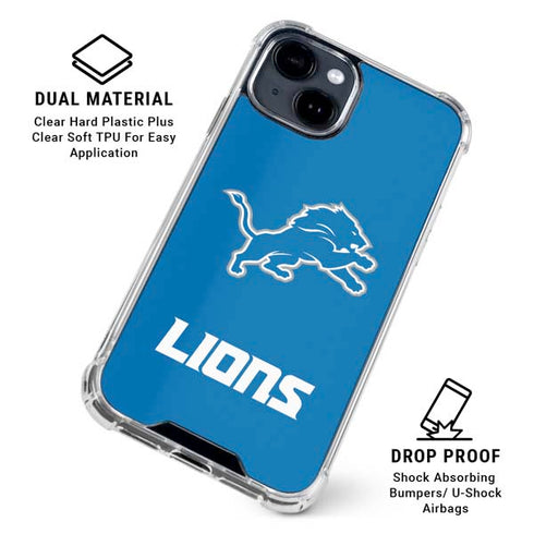 NFL Detroit Lions Distressed iPhone 15 Clear Case