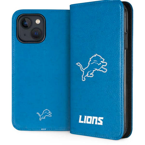 NFL Detroit Lions Distressed iPhone 15 Plus Folio Case