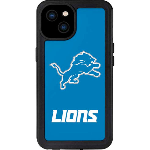 NFL Detroit Lions Distressed iPhone 15 Plus Waterproof Case