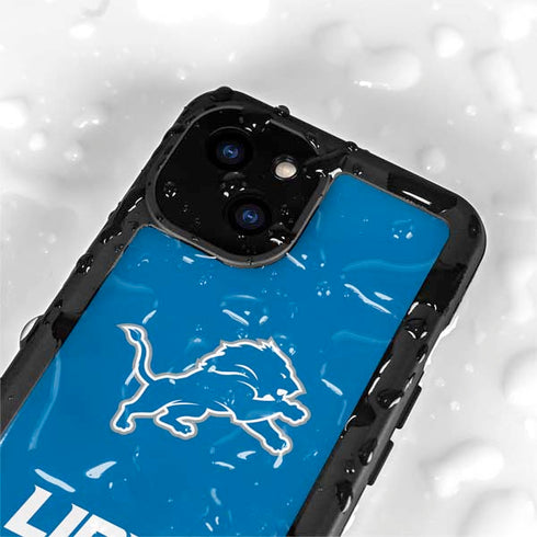 NFL Detroit Lions Distressed iPhone 15 Plus Waterproof Case