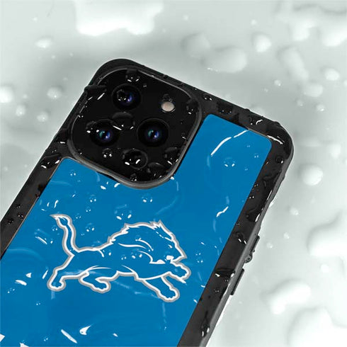 NFL Detroit Lions Distressed iPhone 15 Pro Waterproof Case
