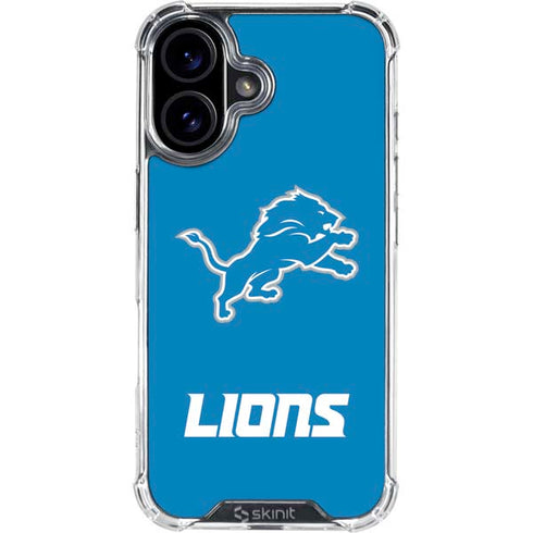 NFL Detroit Lions Distressed iPhone 16 Plus Clear Case