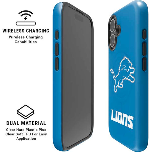 NFL Detroit Lions Distressed iPhone 16 Plus Magsafe Impact Case