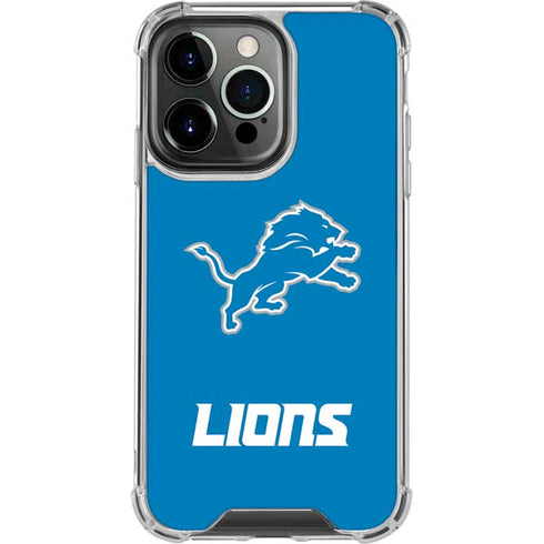 NFL Detroit Lions Distressed iPhone 16 Pro Max Clear Case