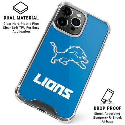 NFL Detroit Lions Distressed iPhone 16 Pro Max Clear Case
