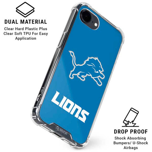 NFL Detroit Lions Distressed iPhone 16e Clear Case