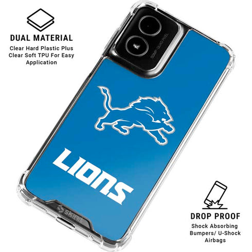 NFL Detroit Lions Distressed Moto G Power 5G (2024) Clear Case