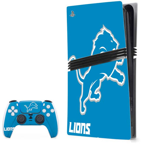 NFL Detroit Lions Distressed PS5 Pro Bundle Skin