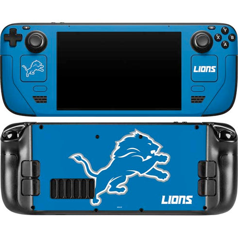 NFL Detroit Lions Distressed Steam Deck Handheld Gaming Computer OLED Skin