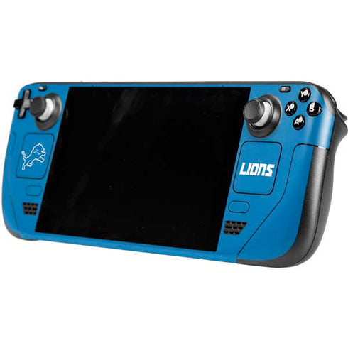 NFL Detroit Lions Distressed Steam Deck Handheld Gaming Computer OLED Skin