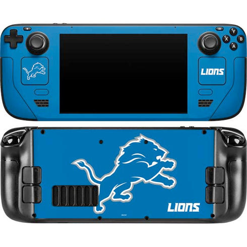 NFL Detroit Lions Distressed Steam Deck Handheld Gaming Computer Skin