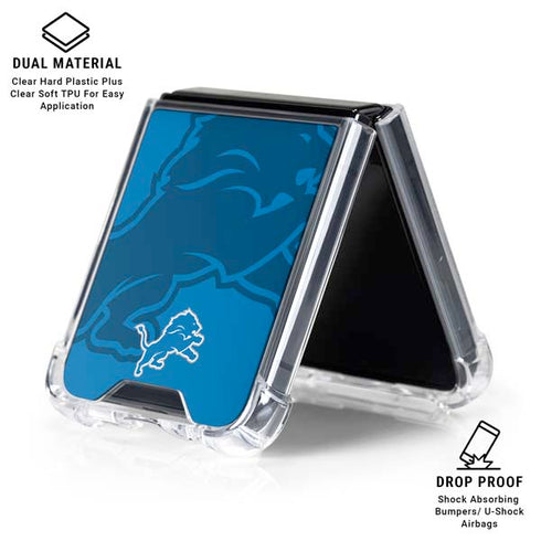 NFL Detroit Lions Double Vision Galaxy Z Flip6 Clear Case