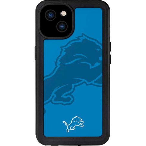 NFL Detroit Lions Double Vision iPhone 15 Plus Waterproof Case